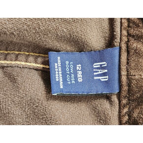 Gap Vintage Velour Women's Brown Boot Cut Pants Y2K Boho Western Size 12 A0076 - Picture 5 of 5